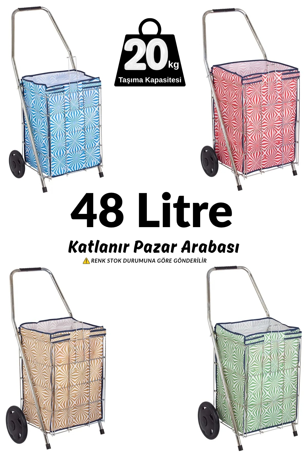 Evle 48 Litre Eko Mini Pazar Arabası