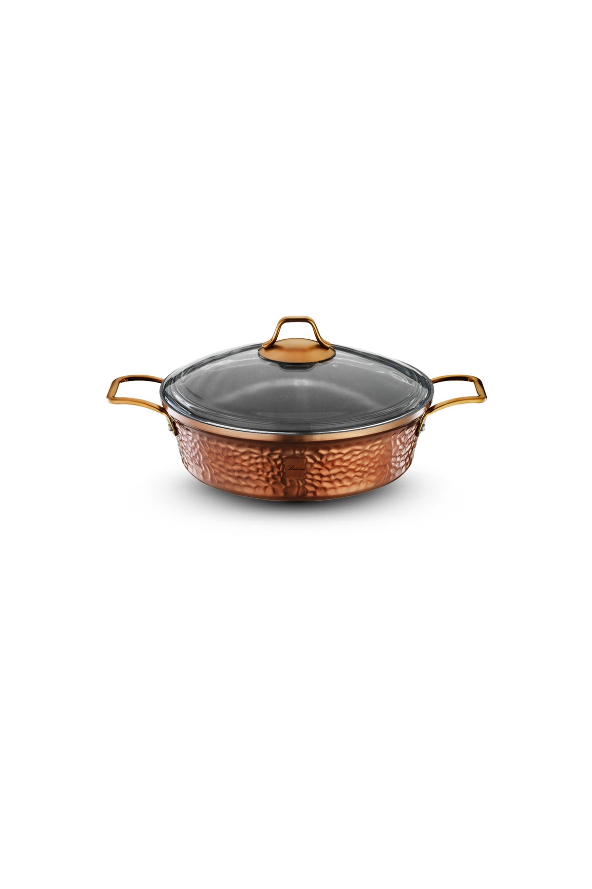 Brioni Copper 7 Parça Yanmaz Yapışmaz Bakır Görünümlü Granit Tencere Seti