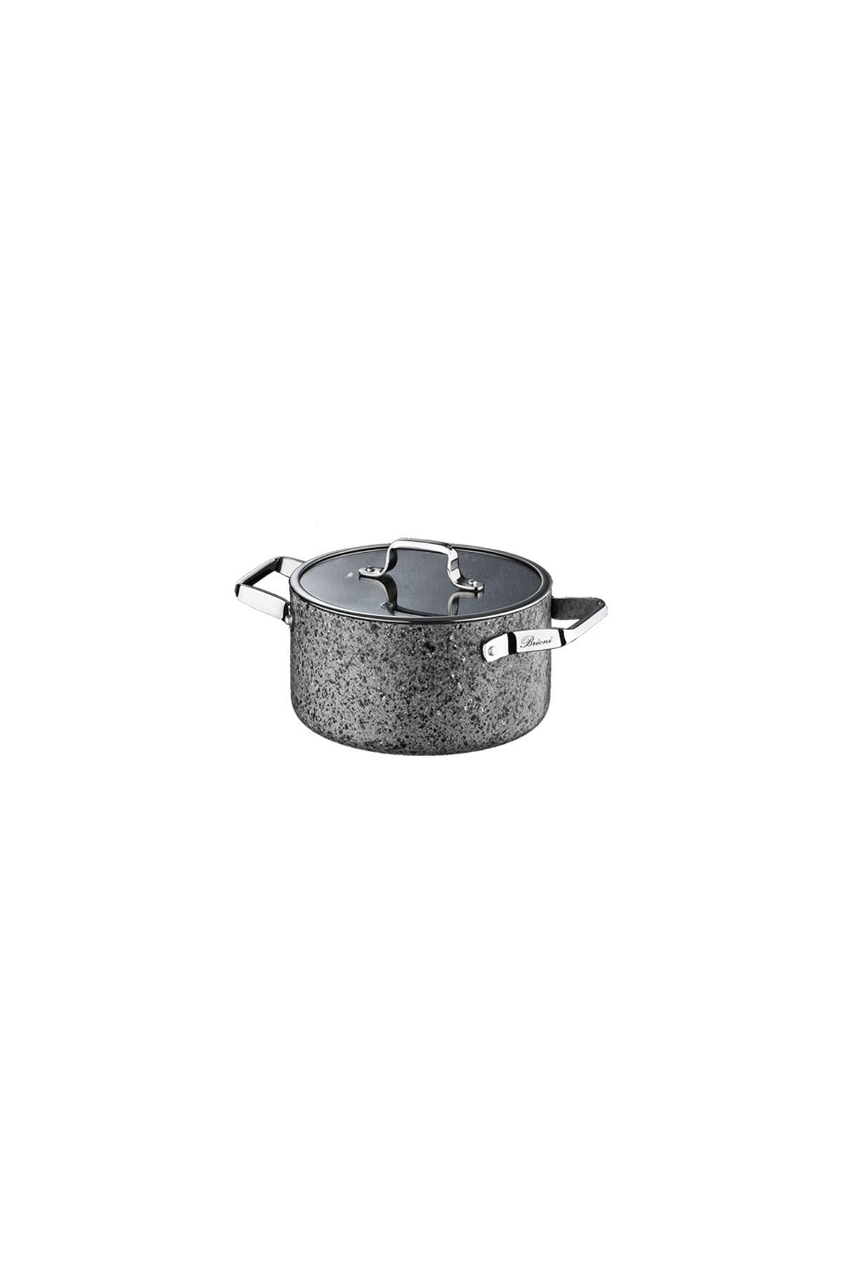 Brioni Stone-Age 6 Parça Çizilmez Yanmaz Yapışmaz İndüksiyonlu Midi Tencere Seti 16 cm,18 cm, 20 cm