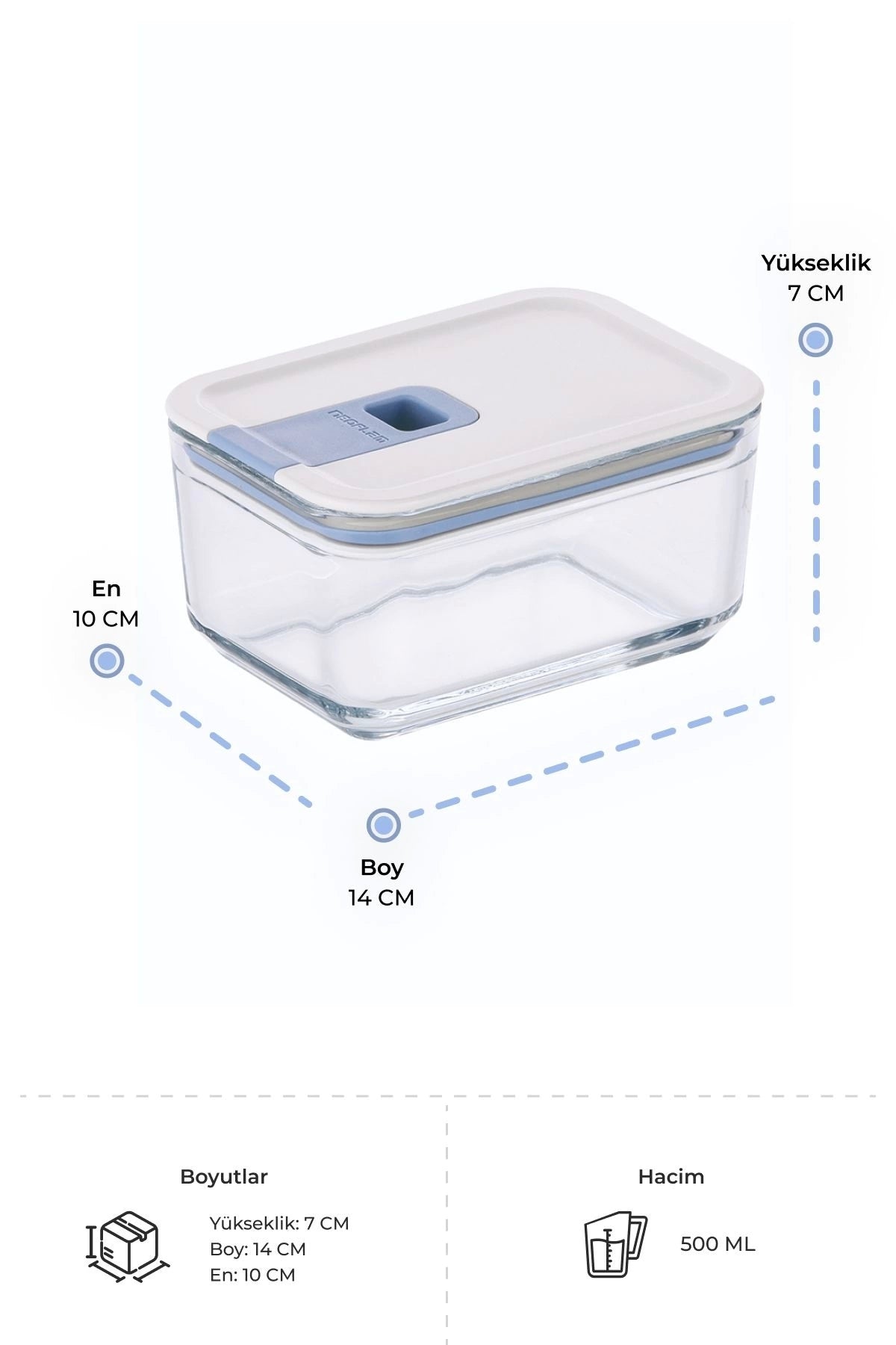 Neoflam D-NEOPSD050 Neoflam Perfect Seal Cam Saklama Kabı 500Ml