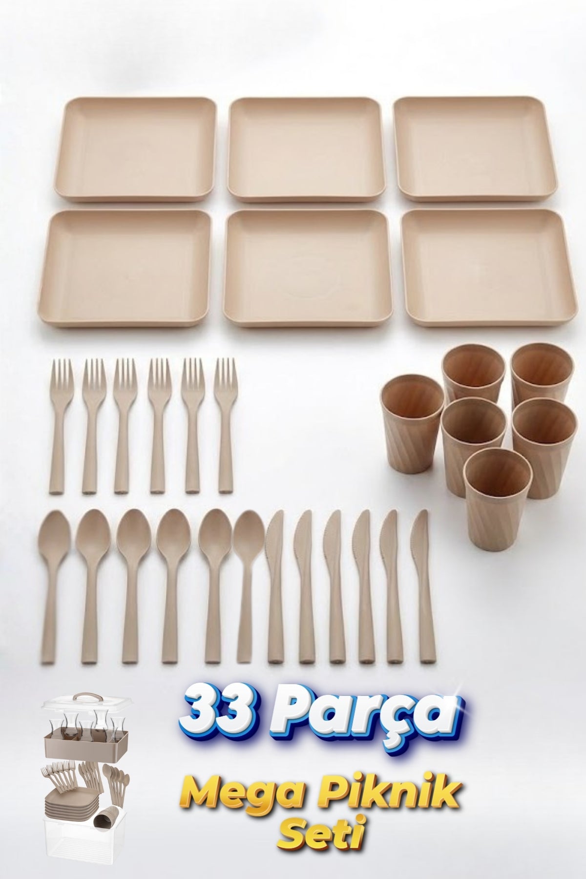 Evle 33 Parça Mega Piknik Seti