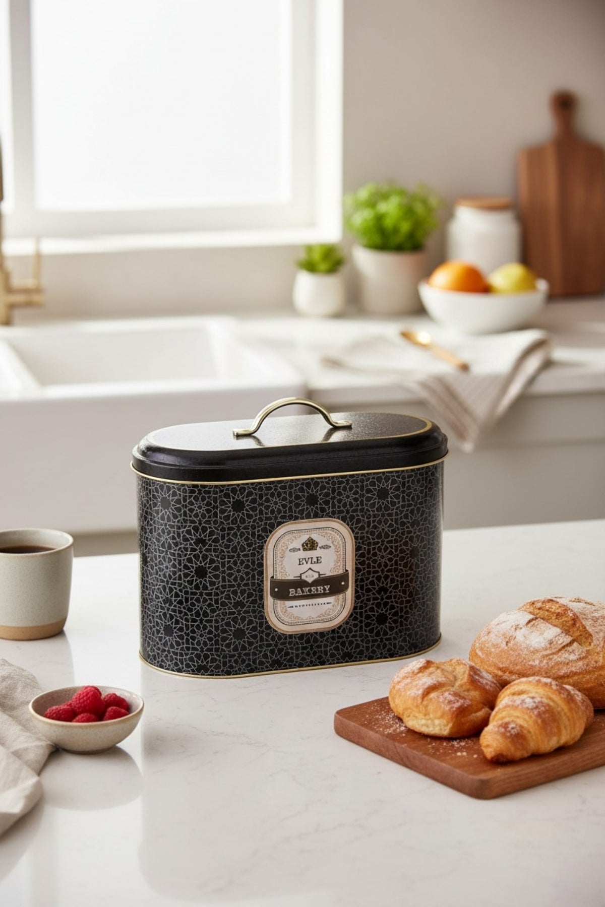 Evle Oval Ekmek Kutusu, 10,4 lt, Retro Bakery
