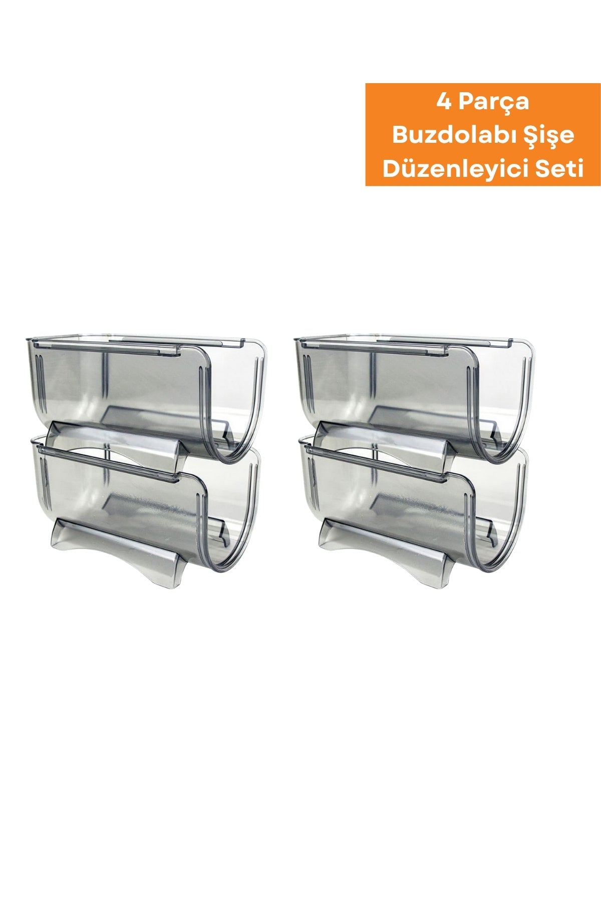 Evle 4 Parça Buzdolabı Şişe Düzenleyici Seti, Buzdolabı Düzenleyici Şişe Organizer