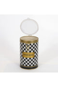 Evle Yuvarlak Kutu, Ø105x150 mm, Şeffaf Kilitli Kapak, 1,1 lt, Checkers Black_Swt Home
