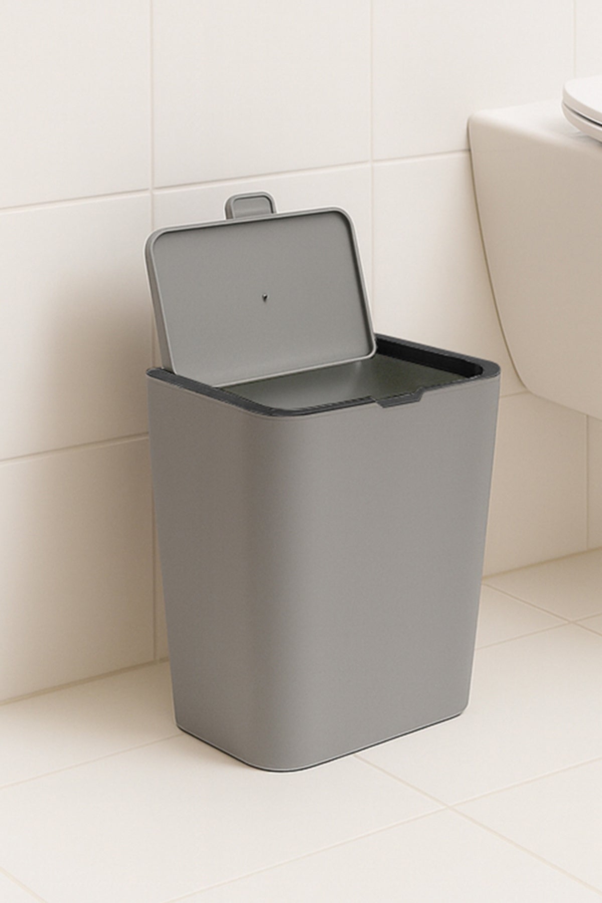 Primanova Flip 6 LT Banyo Mutfak Tezgah Üstü Çöp kovası - Gri