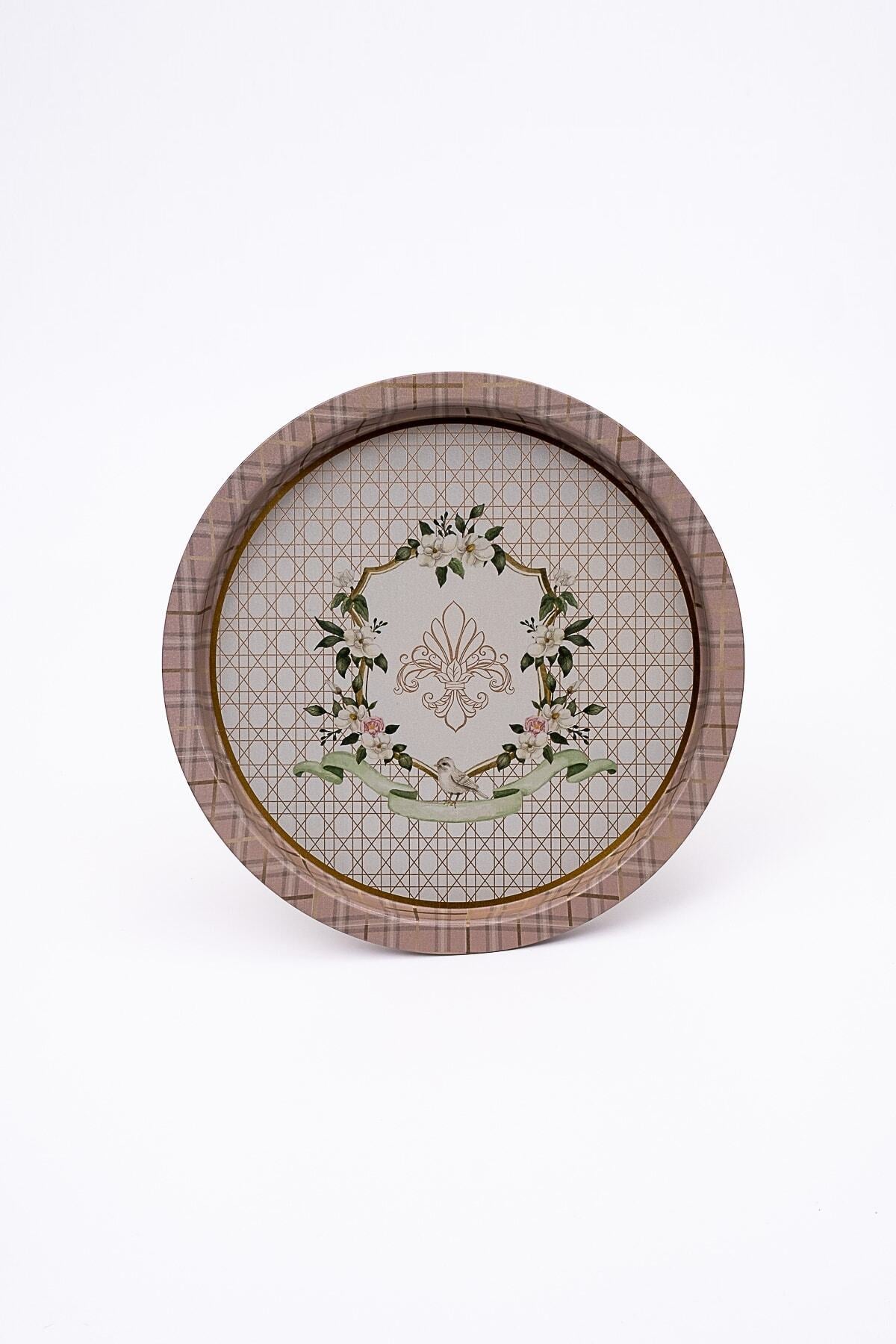 Evle Ee197-1e Mosaic Love Desenli Yuvarlak Tepsi 32 Cm