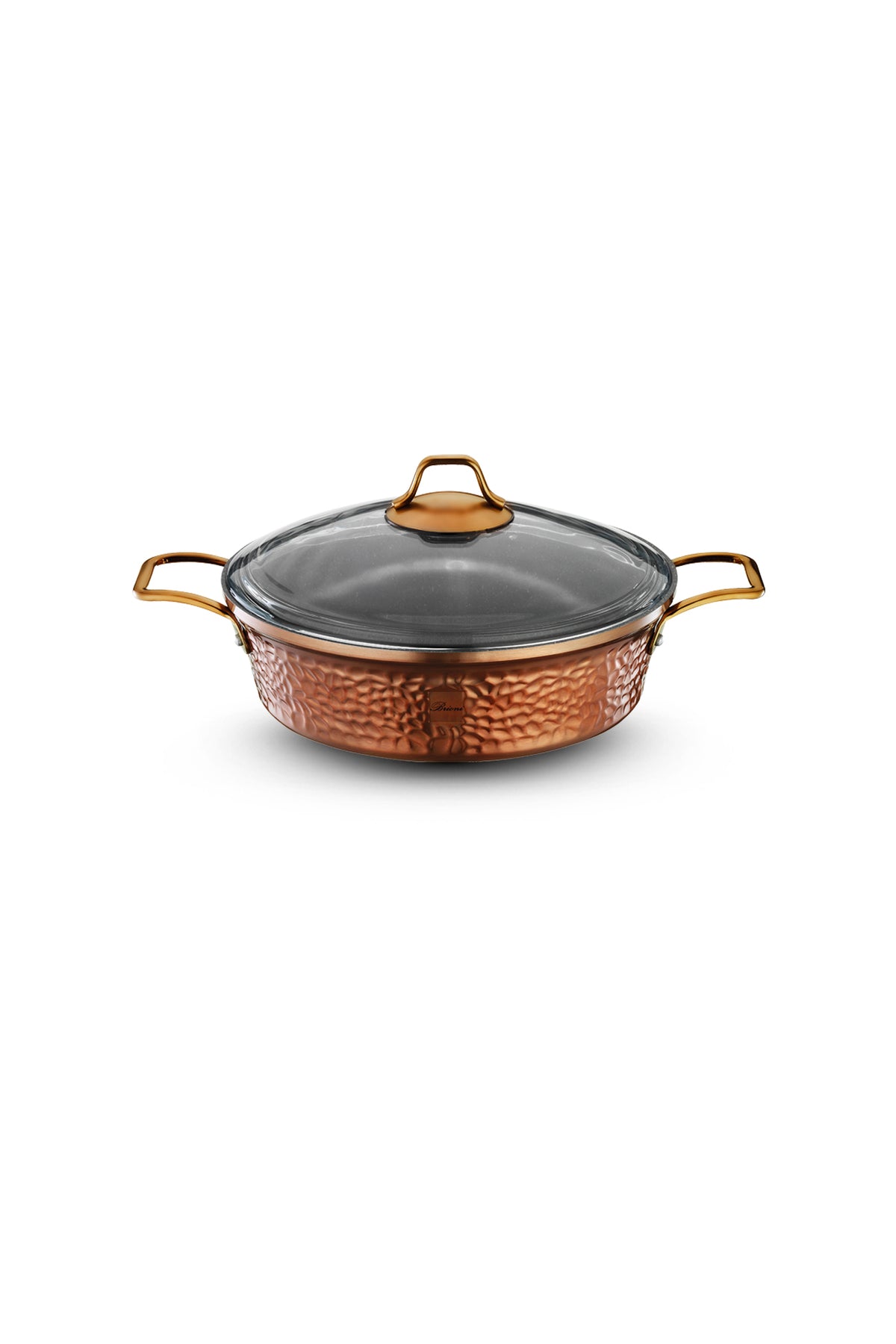 Brioni Copper 9 Parça Yanmaz Yapışmaz Bakır Görünümlü Granit Tencere Seti