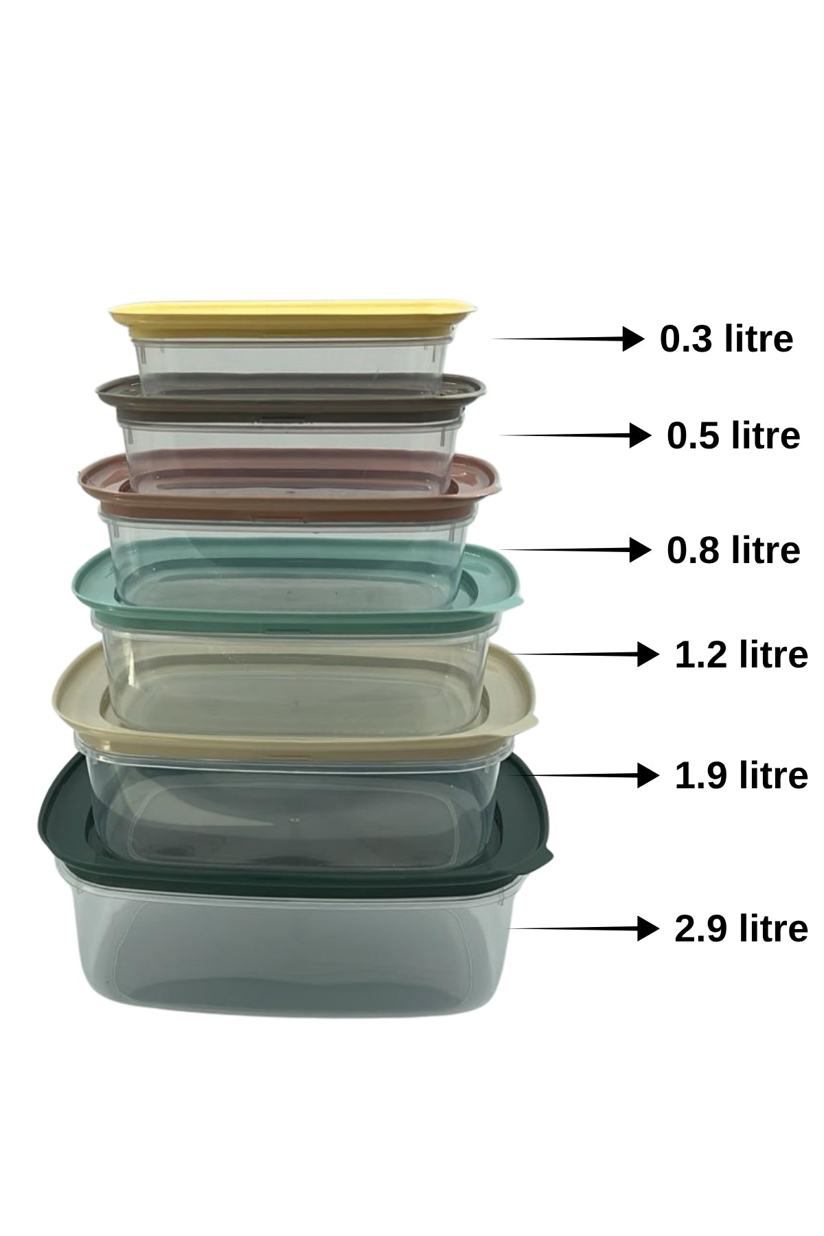 Evle 6 Parça Plastik Saklama Kabı Seti