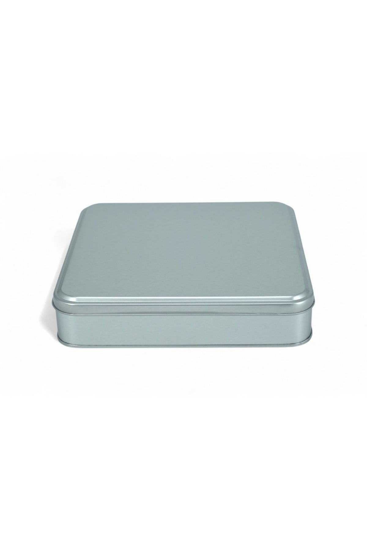 Kontensan 215x215x47 mm Metal Kapaklı Baskısız Metal Kutu, Mat Beyaz, 36 Adet