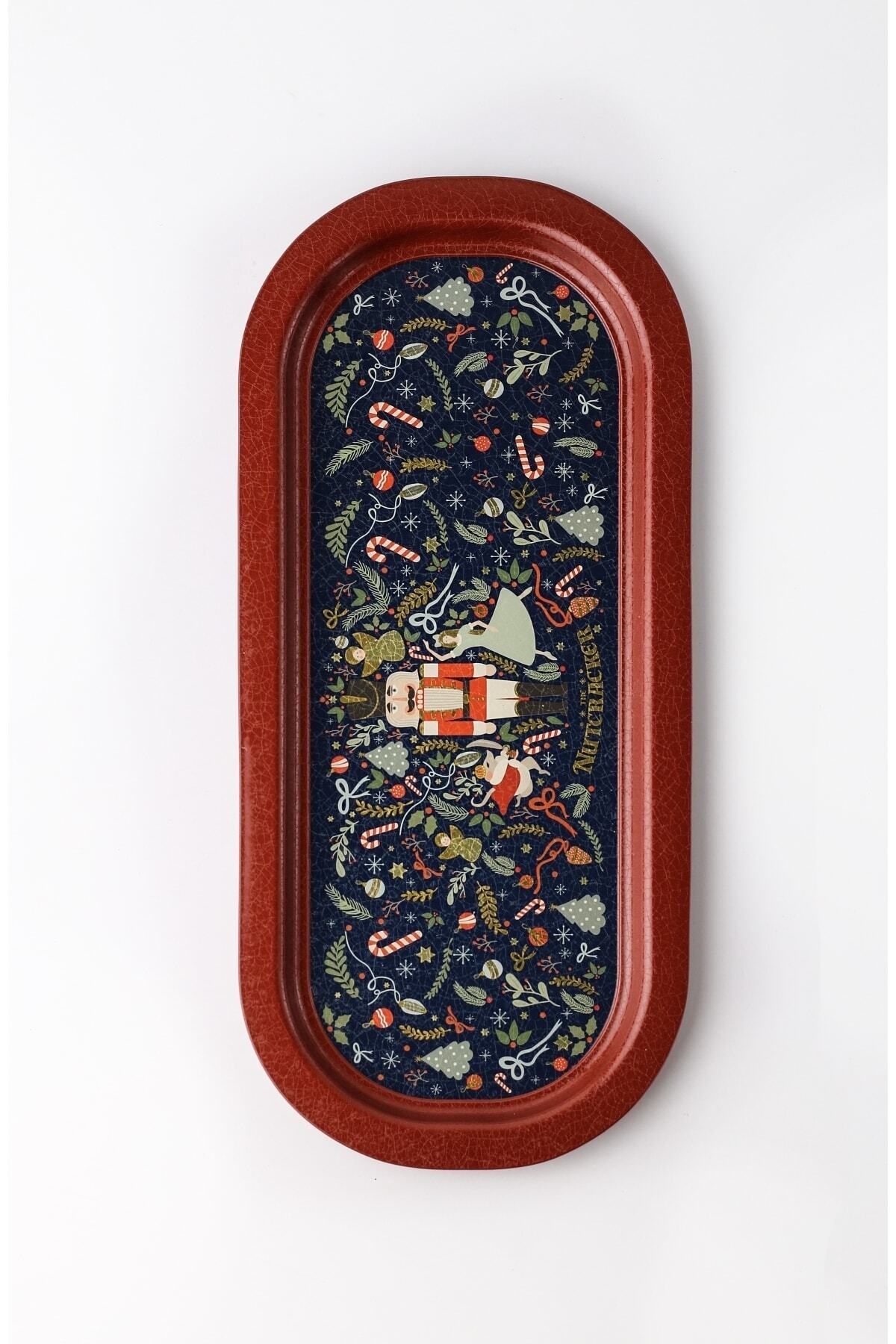 Evle Ee168-1e Mosaic Love Desenli Oval Tepsi 16x35 Cm