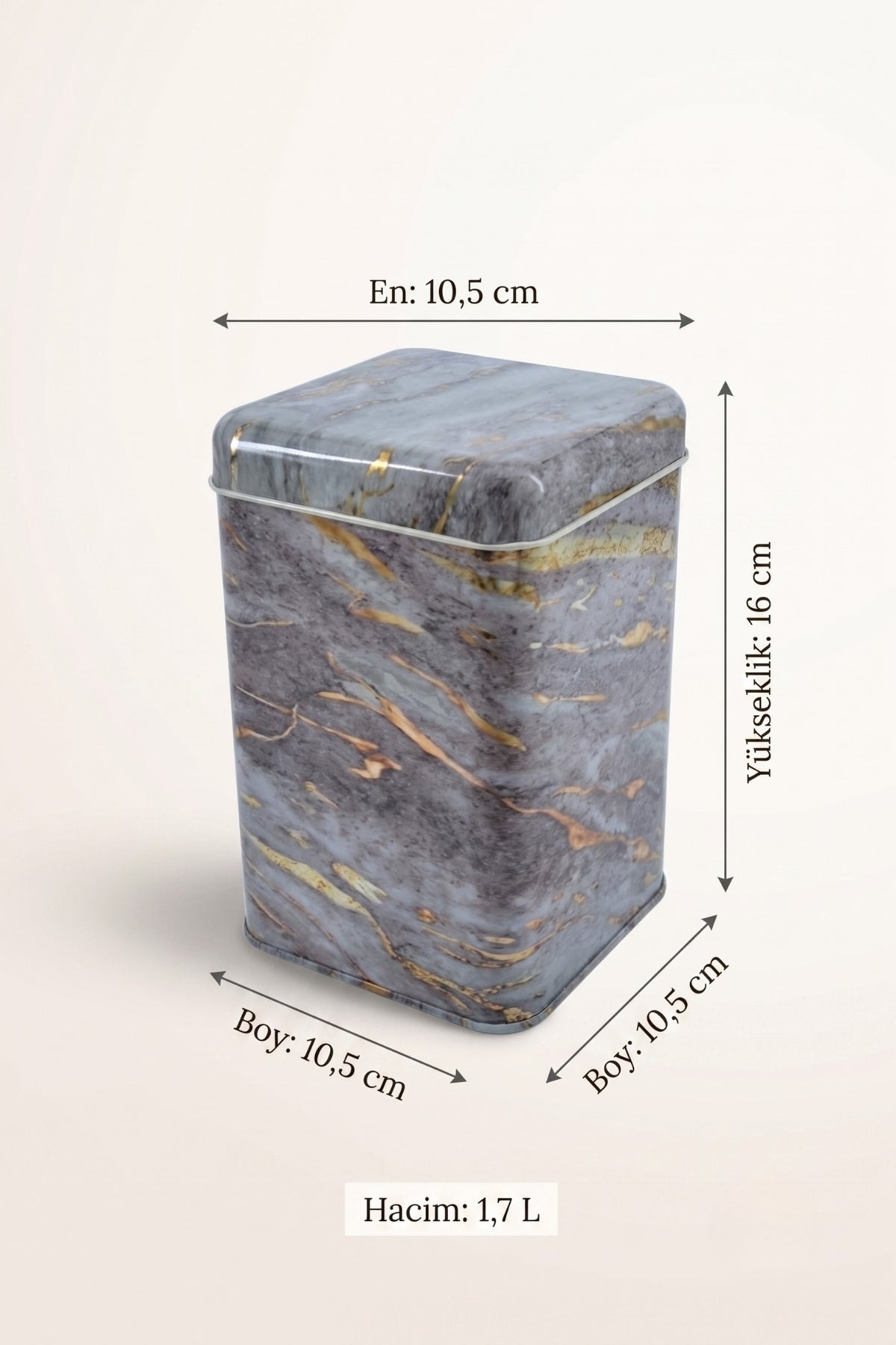 Evle Kare Kutu, 105x105x160 mm, 1,7 lt, Vintage Tea