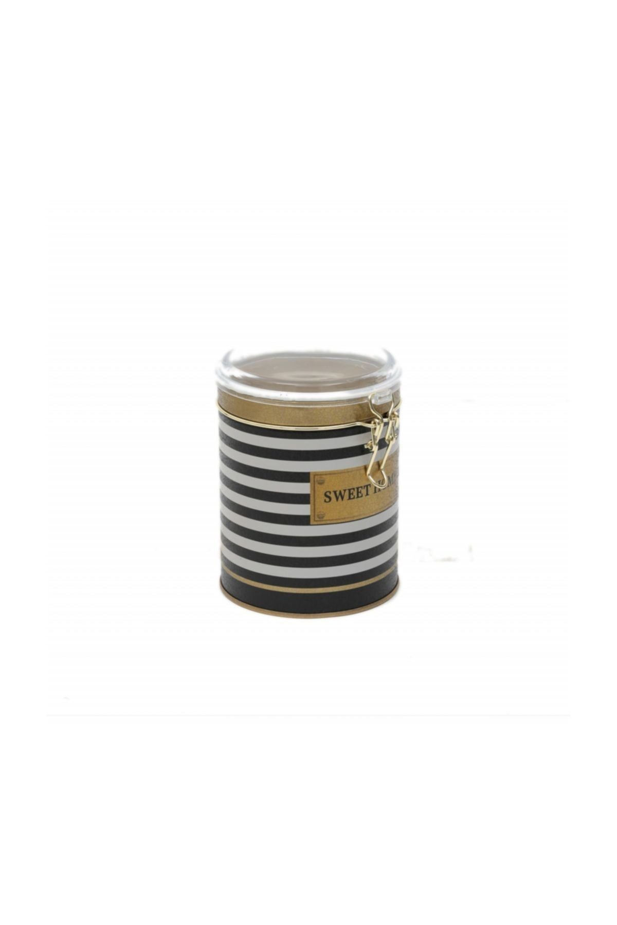 Evle Yuvarlak Kutu, Ø105x130 mm, Şeffaf Kilitli Kapak, 1 lt, Checkers Black_Swt Home