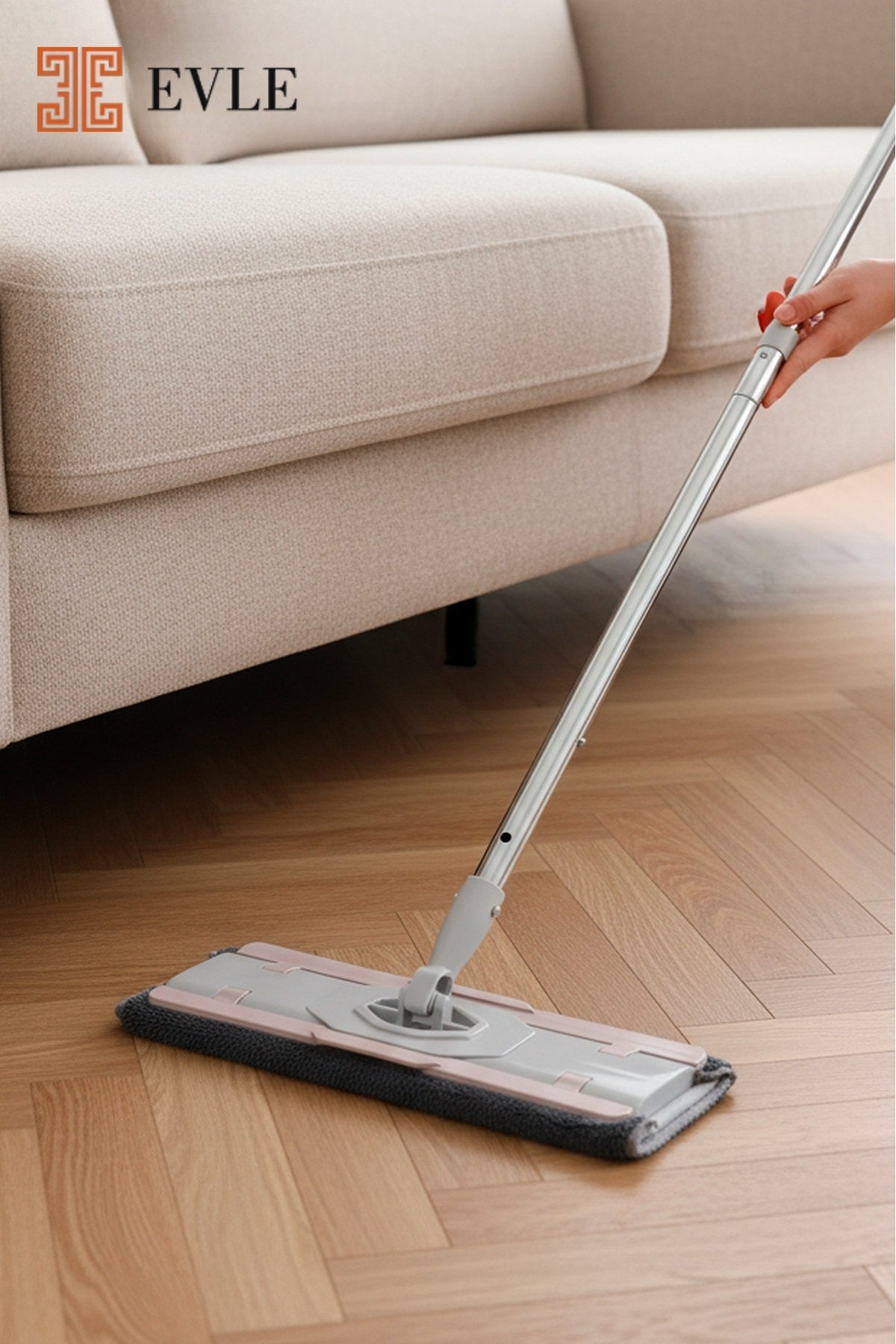 Evle Lavine Mandallı Sprey Mop – Kompakt Gövdeli, Mikrofiber Bez Uyumlu (4XL Bez Destekli)