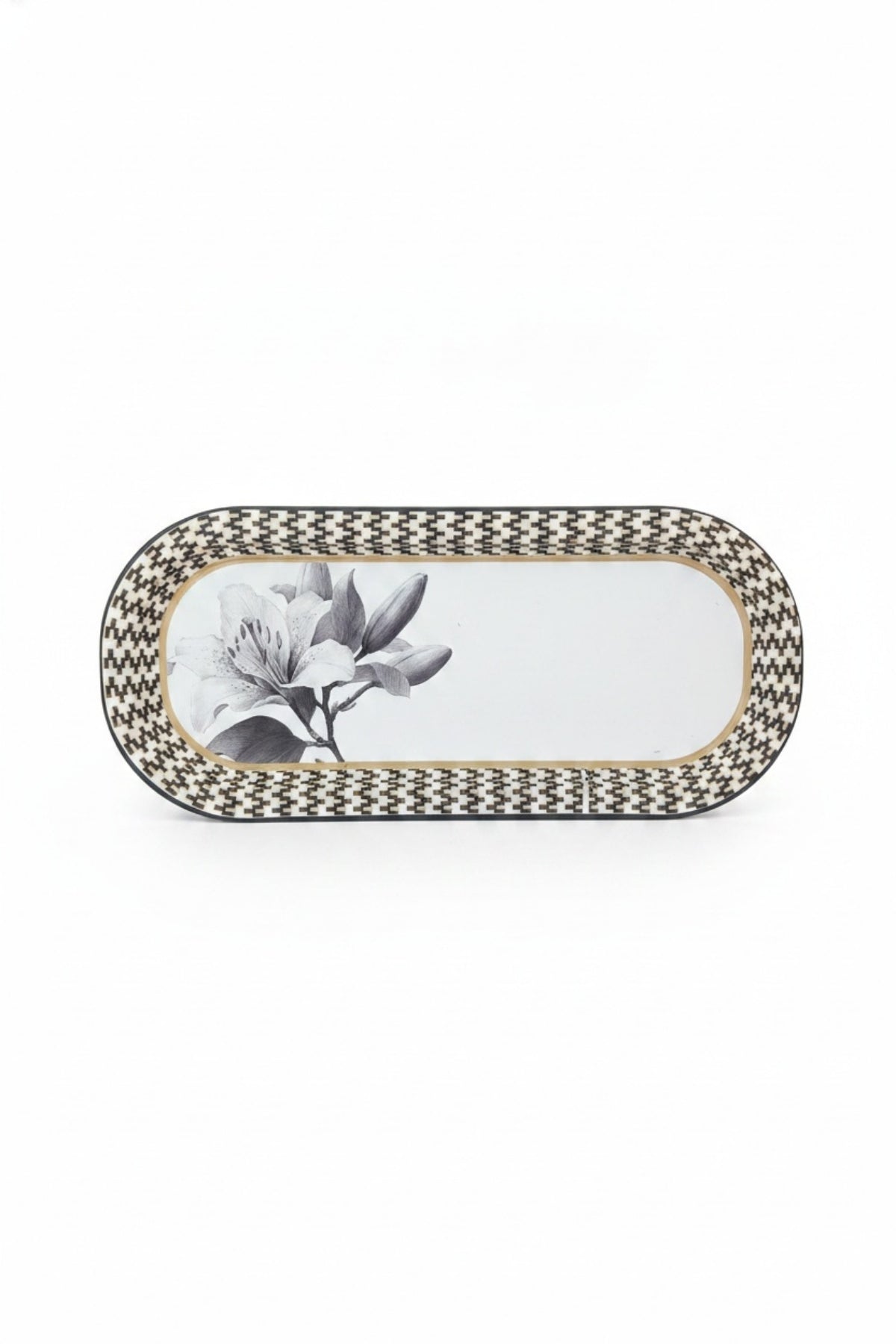 Evle Ee168-1e Mosaic Love Desenli Oval Tepsi 16x35 Cm