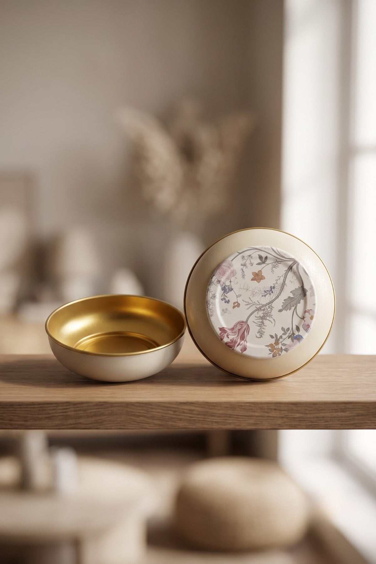 Evle 1 Adet Metal Çerezlik, Kuruyemiş Sunum Tabağı, Çok Amaçlı Metal Kase Gold