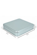 Kontensan 215x215x47 mm Metal Kapaklı Baskısız Metal Kutu, Mat Beyaz, 36 Adet