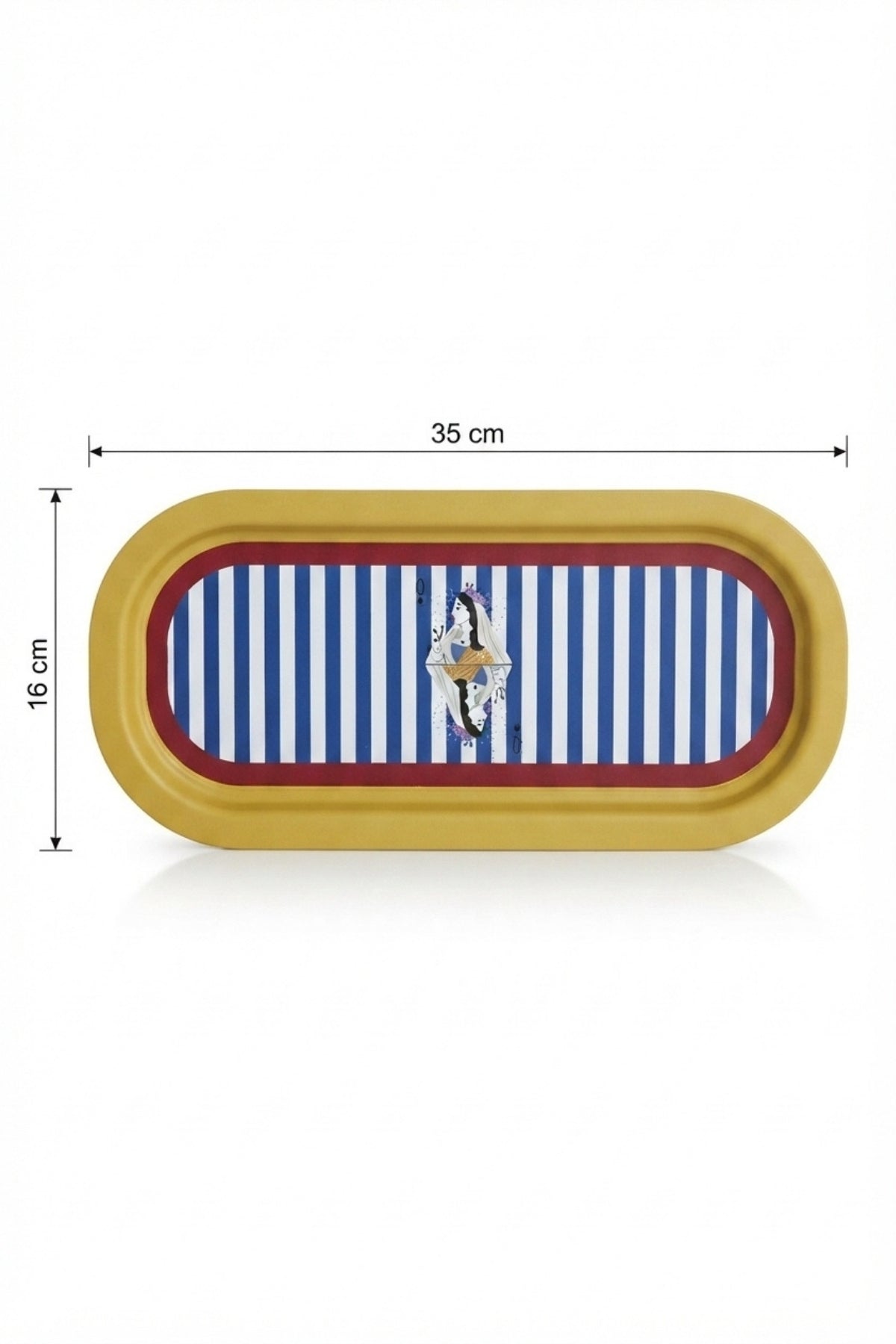 Evle Ee168-1e Mosaic Love Desenli Oval Tepsi 16x35 Cm