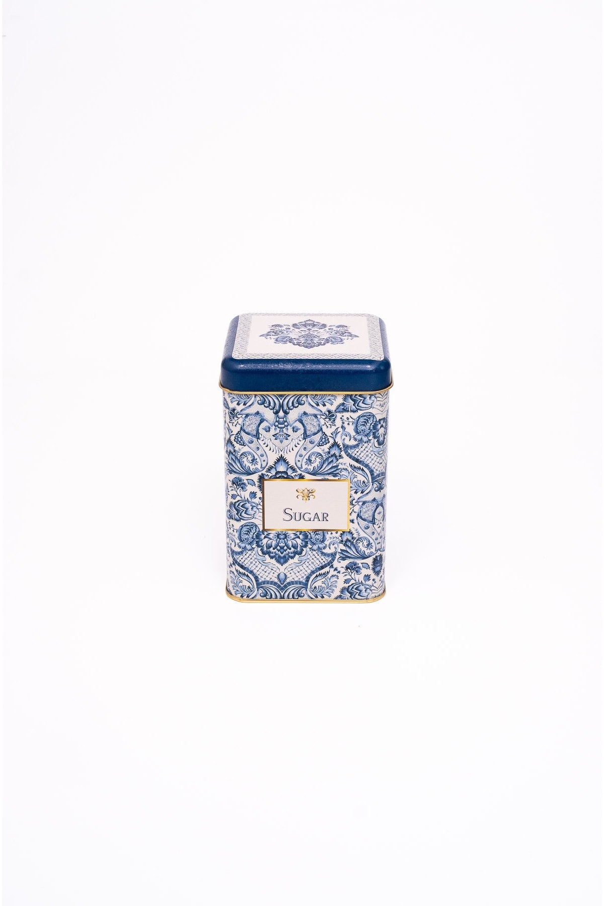 Evle Er022-7a Elegance Coffee Desenli Kare Metal Saklama Kabı 11x11 Cm