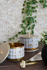 Bird Cage Desenli Metal Saklama Kabı Seti - 2'li Set (1,3 Lt - 2,9 Lt) ERB53T7