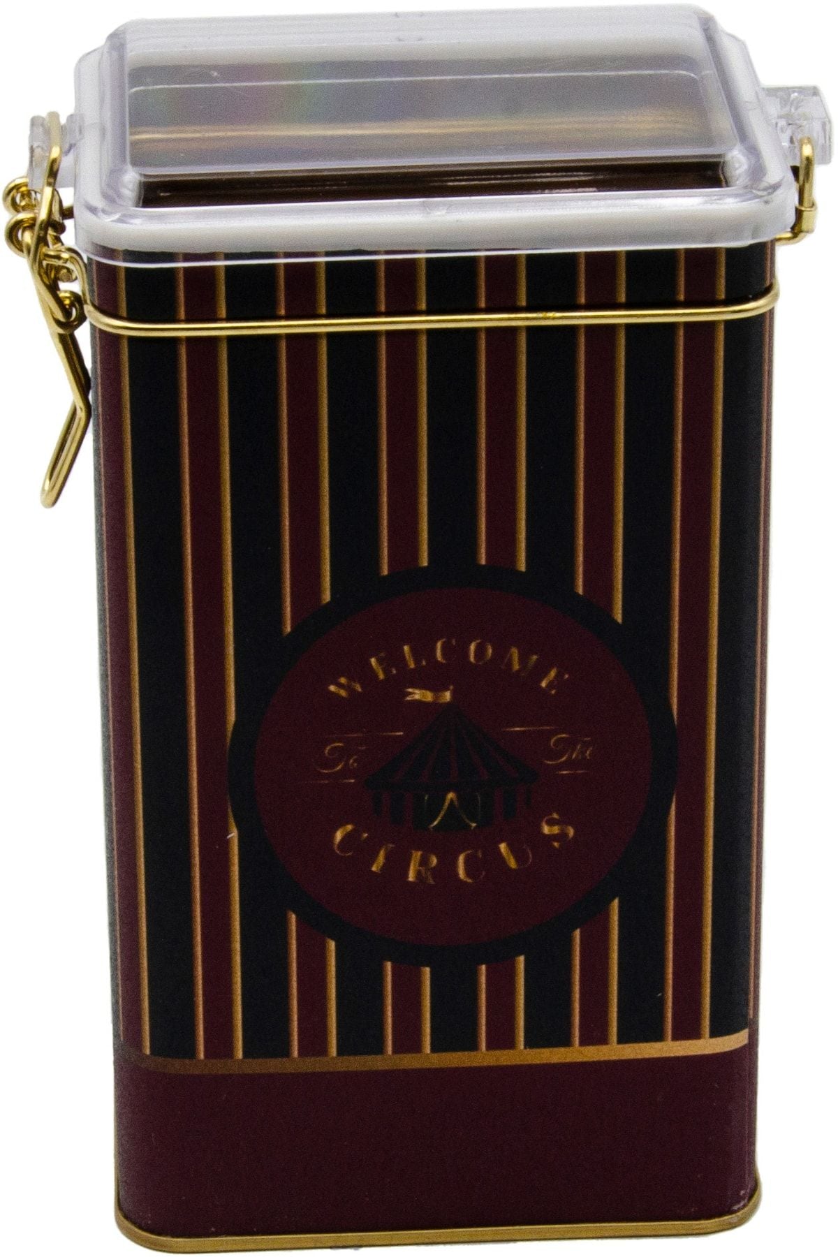 Er048-9e Circus Black Desenli Dikdörtgen Metal Saklama Kabı 8x10 Cm