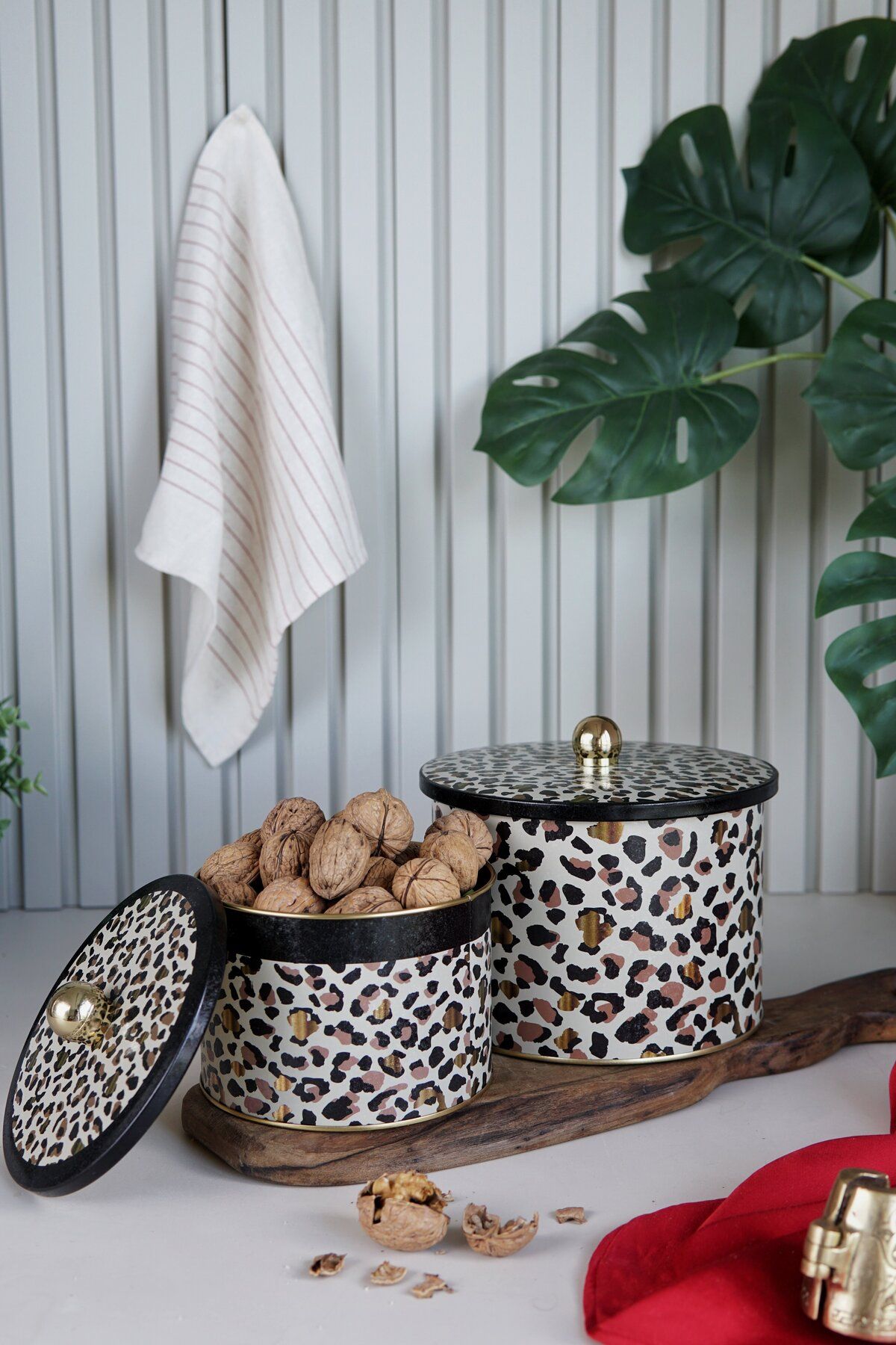 Leo Desenli Metal Saklama Kabı Seti - 2'li Set (1,3 Lt - 2,9 Lt) ERB53V4