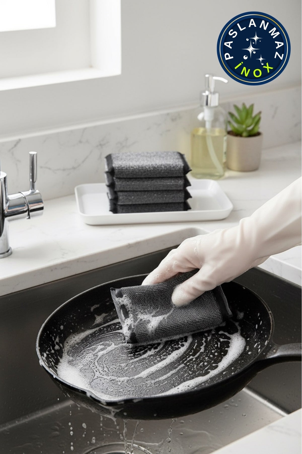 ( 2 Adet ) Sihirli Inox Paslanmaz Telli Bulaşık Süngeri, Sihirli Sünger