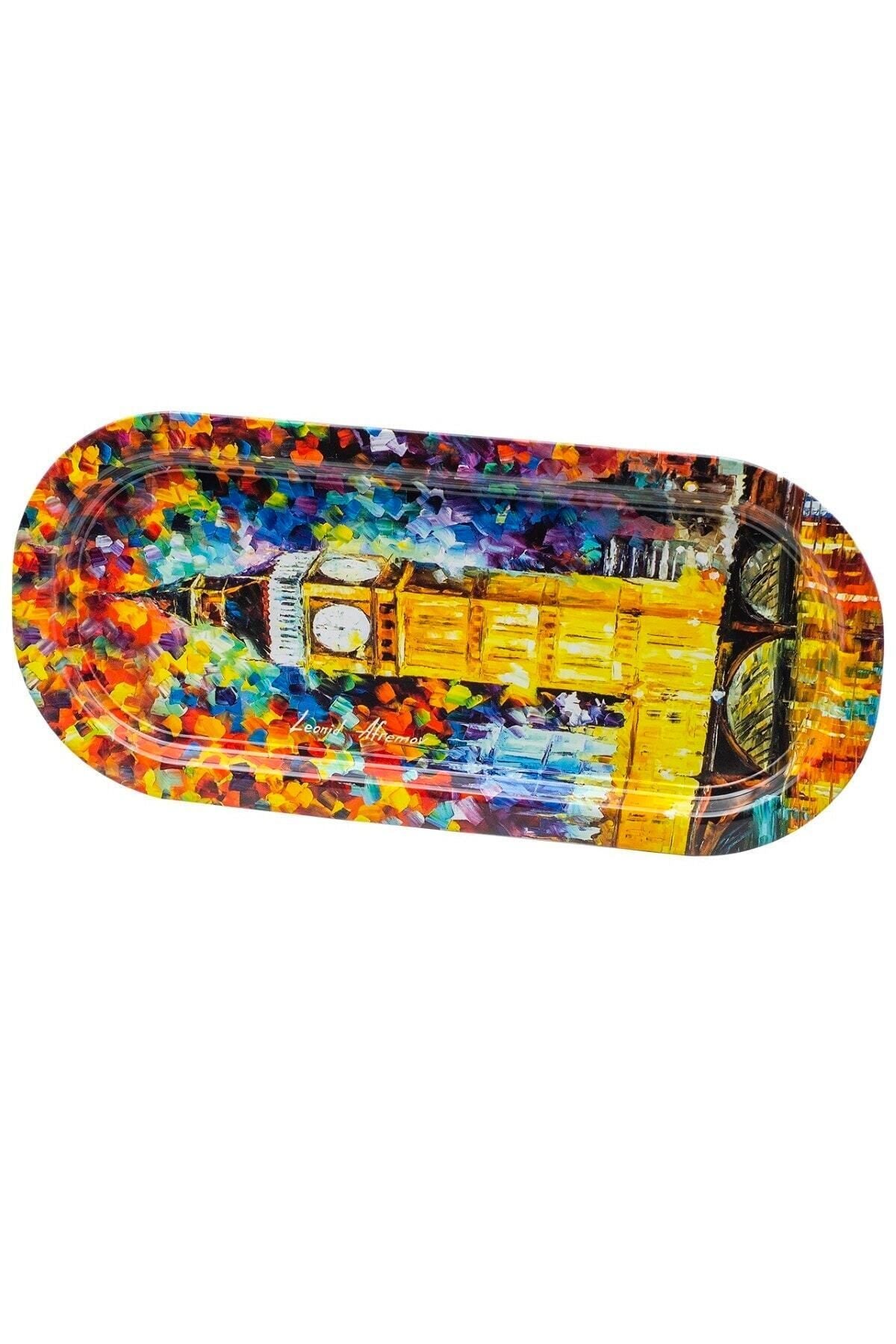 Ef168-01 Afremov Big Ban Desenli Oval Tepsi 16x35 Cm