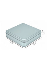 158x158x47 mm Metal Kapaklı Baskısız Metal Kutu, Mat Silver, 72 Adet