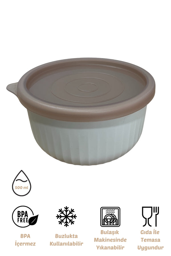 Evle x VipAhmet Vakumlu Saklama Kabı, 0,50 lt, Kumsal