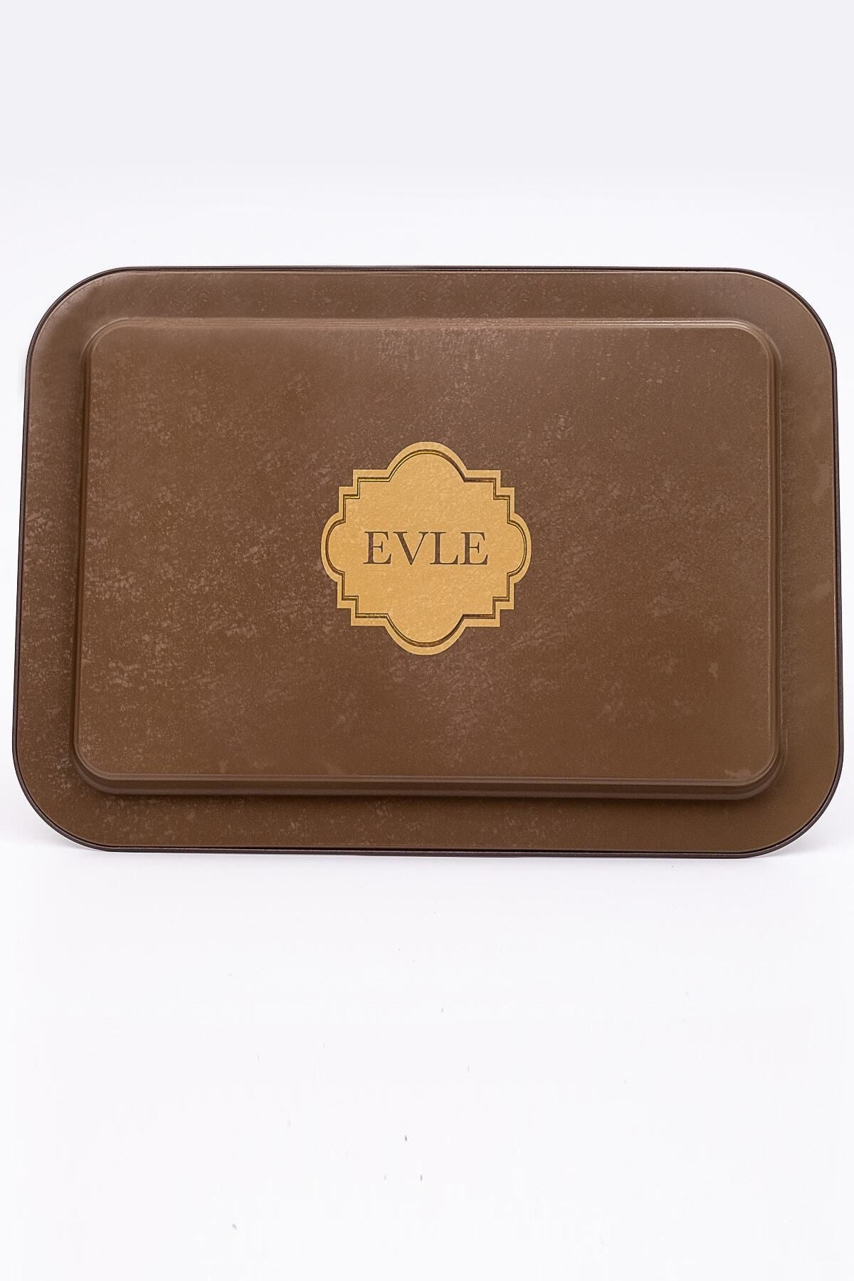 Ee169-u6 Retro Desenli Dikdörtgen Tepsi 32x43 Cm