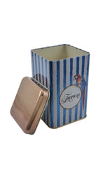 Ef022-f4 Safari Parrot Desenli Kare Metal Saklama Kabı 11x11cm