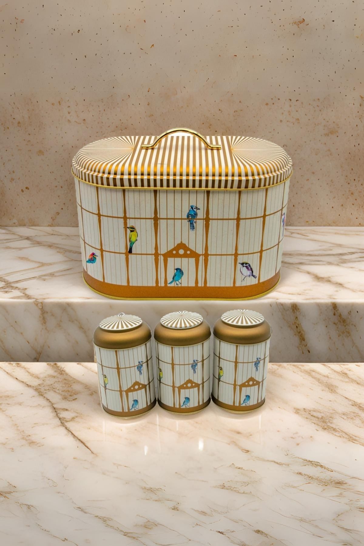 Erb02t7 Oval Ekmek Kutusu 4 Lü Set, Bird Cage