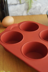 6'lı Silikon Muffin Kalıbı, Platinim Silikon, Kiremit Rengi