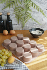 12'Li Silikon Muffin Kek Kalıbı, Platinum Silikon, Açık Kahverengi