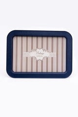 Ee169-5b Elegance Blue Desenli Dikdörtgen Tepsi 32x43 Cm