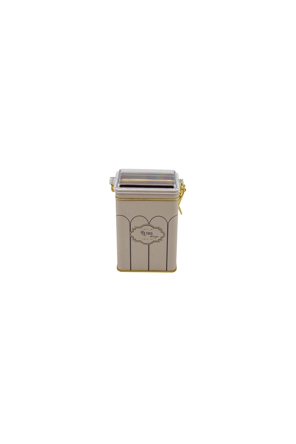 Er043-u6 Retro Desenli Dikdörtgen Metal Saklama Kabı 8x10 Cm