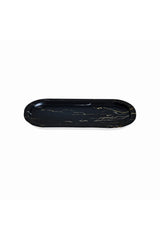 Ef168-50 Marble Black Desenli Oval Tepsi 16x35 Cm