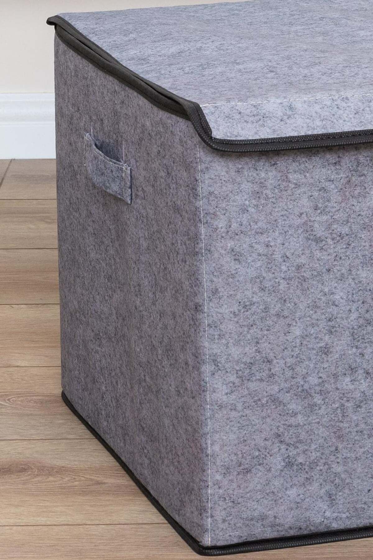 Mega Plus Gri Keçe Kapaklı Kutu, 57 x 41 x 31 cm