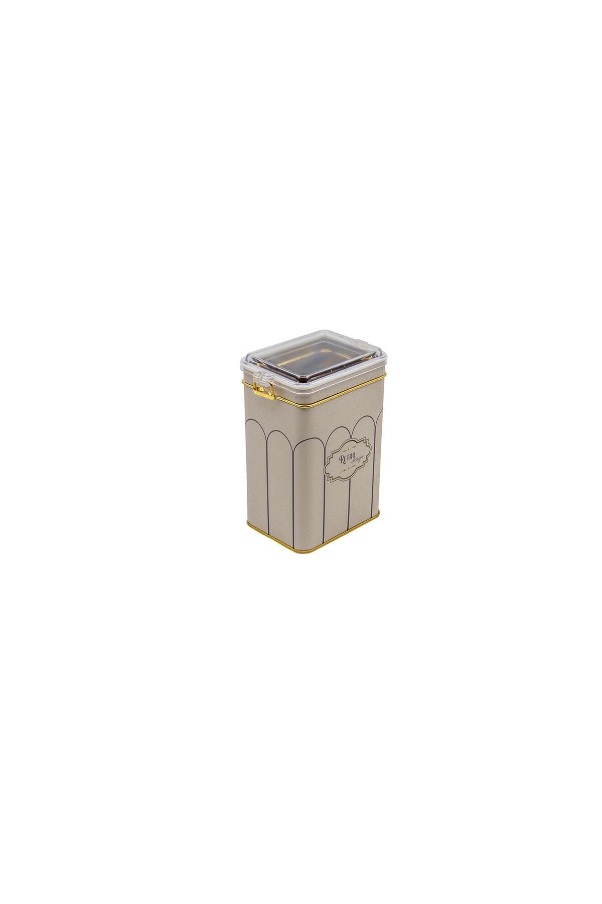 Er043-u6 Retro Desenli Dikdörtgen Metal Saklama Kabı 8x10 Cm