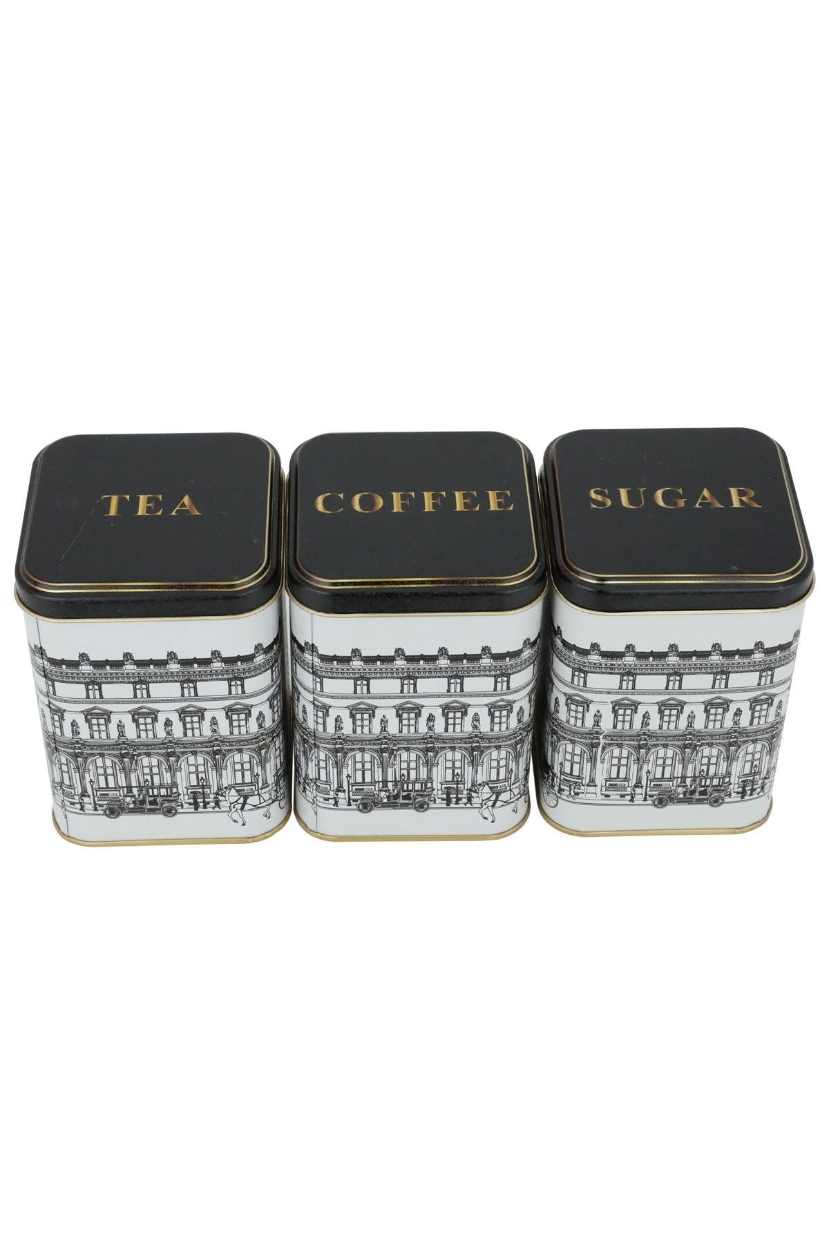 Kare Metal Saklama Kabı 8.7 cm x 8.7 cm X 12.5 cm, 3 Lü Set, City