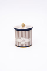 Elegance Desenli Yuvarlak Metal Saklama Kabı, Erzak Saklama Kabı 14 Cm X 15 Cm Er143-5b