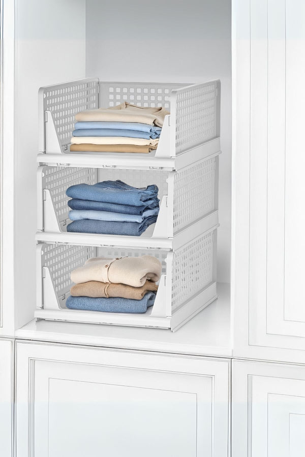 Evle Fold & Go Katlanır 3lü Organizer Kayar Raf, Mavi