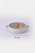 Neoflam Fika Cam Kapaklı Alüminyum Sahan 18 CM - Bej