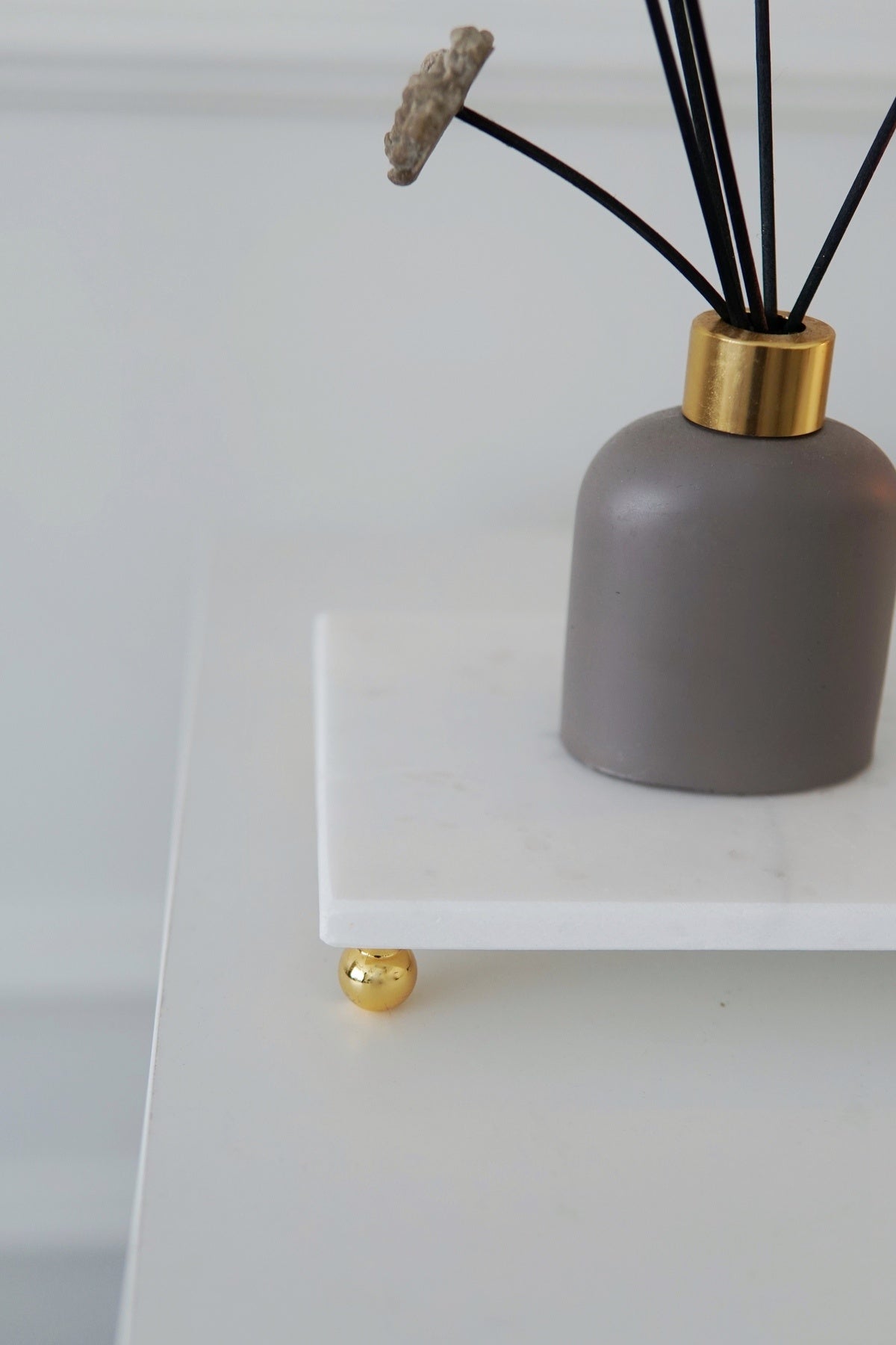 Evle Beyaz Mermer Dikdörtgen Sunum Tepsisi 30x15 cm