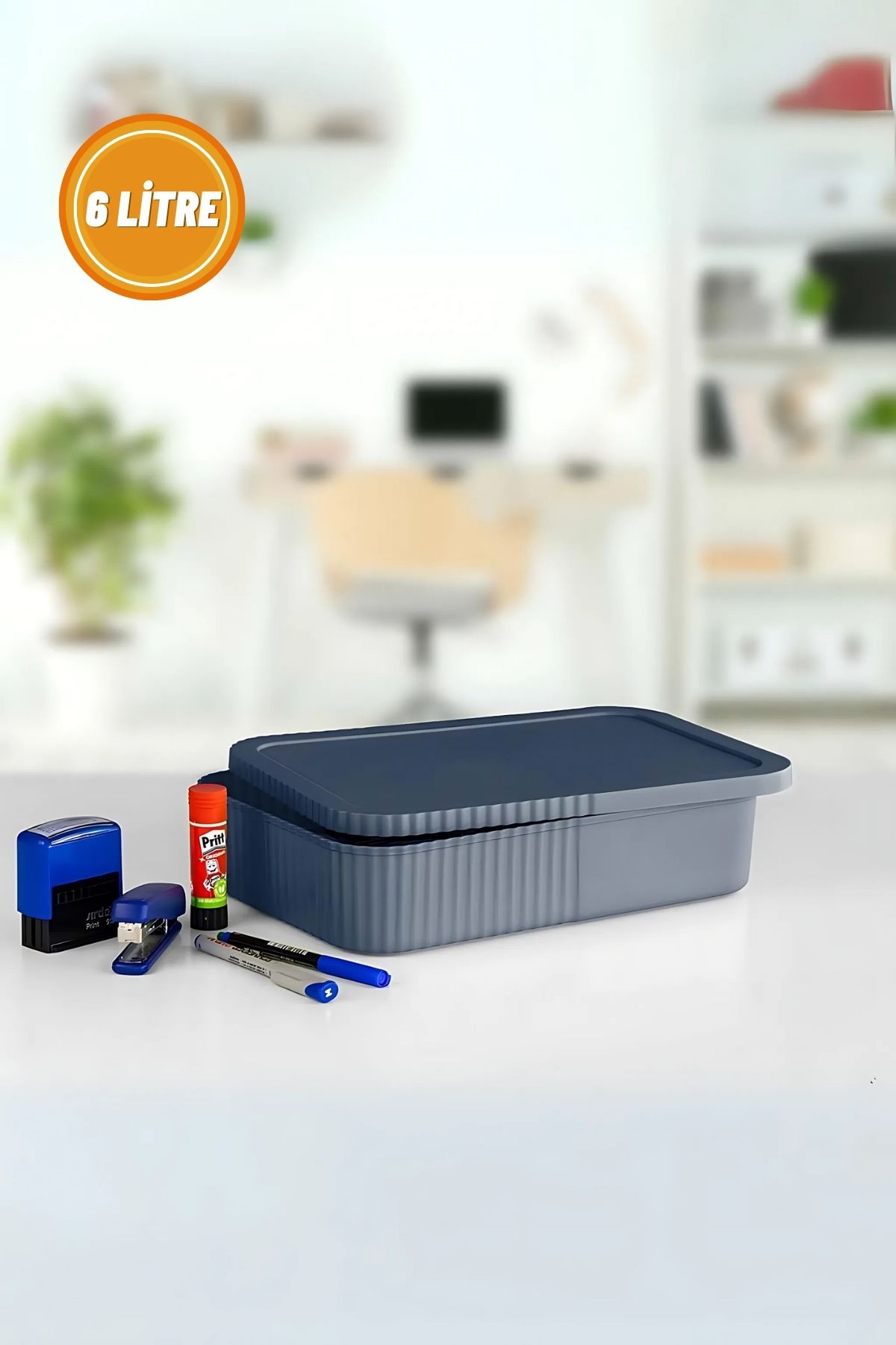 6 Litre Kapaklı Çok Amaçlı Saklama ve Düzenleme Kutusu