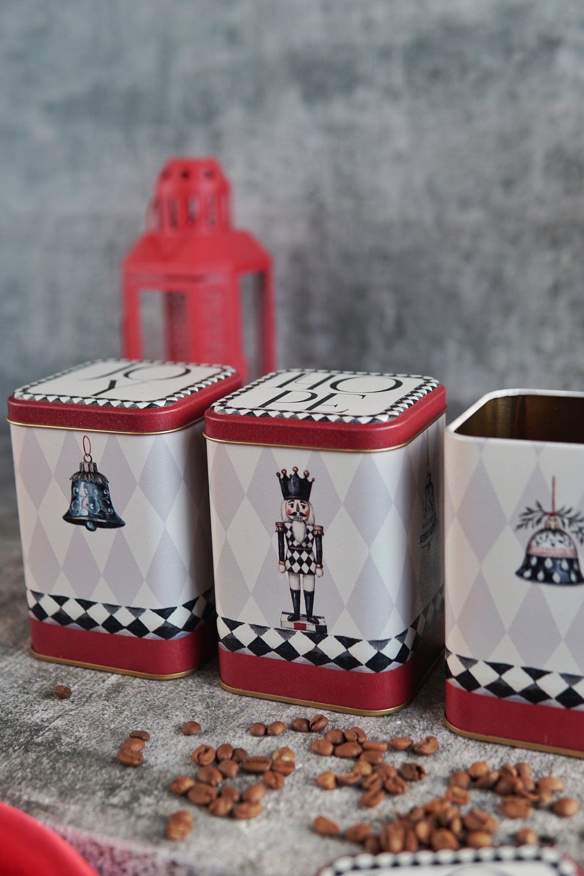 Evle Kare Metal Saklama Kabı 8.7 x 8.7 X 12.5 cm, 3 Lü Set