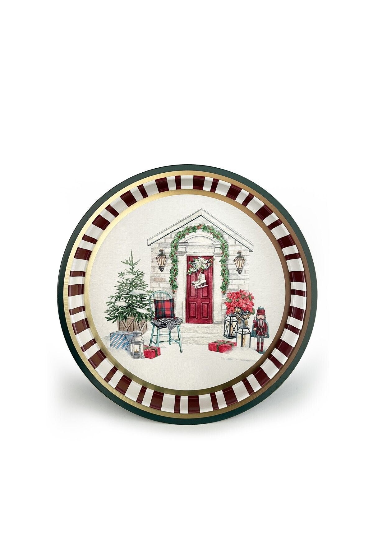 Yılbaşı Temalı Metal Tepsi, 31.5 Cm Ez197-1s