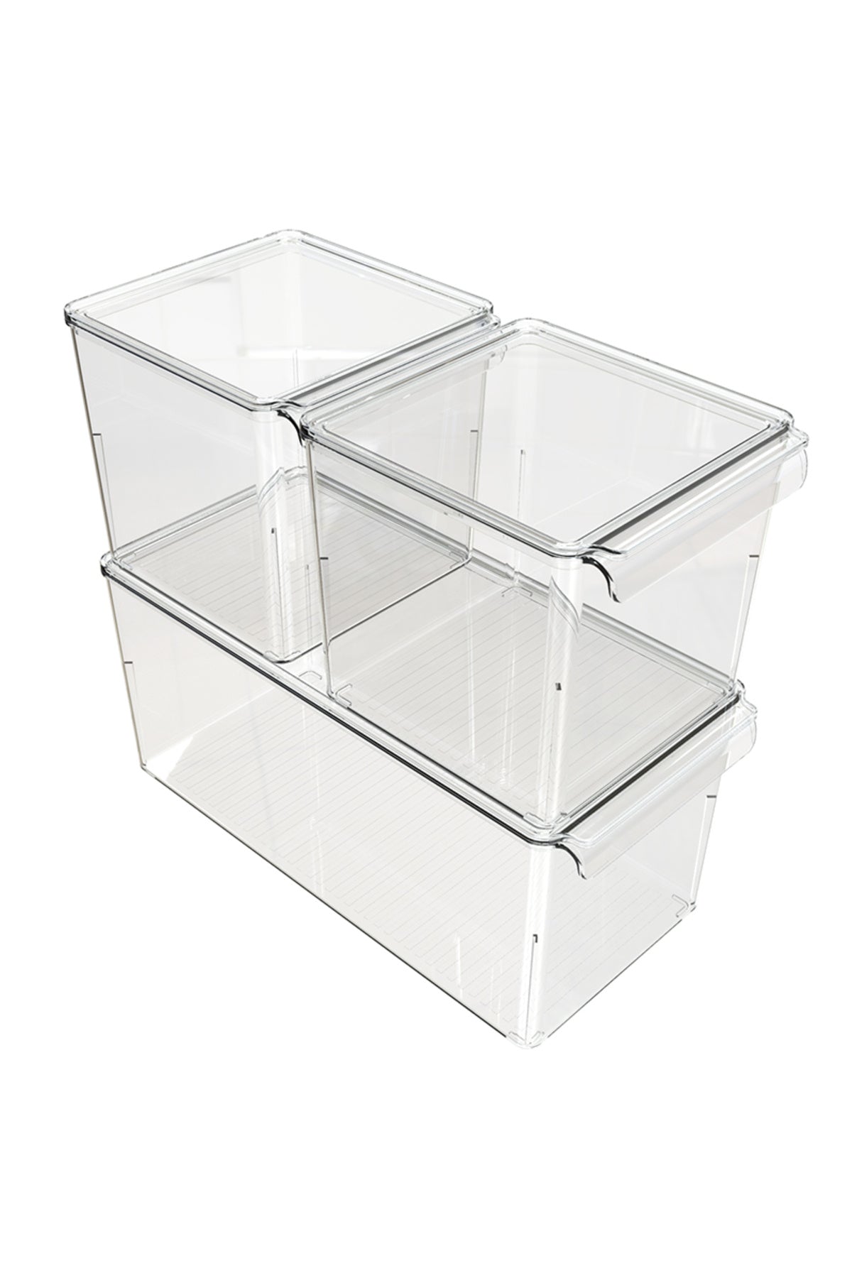 Primanova M-E73-S1-16 3Lü Kapaklı Düzenleyici Set - Şeffaf