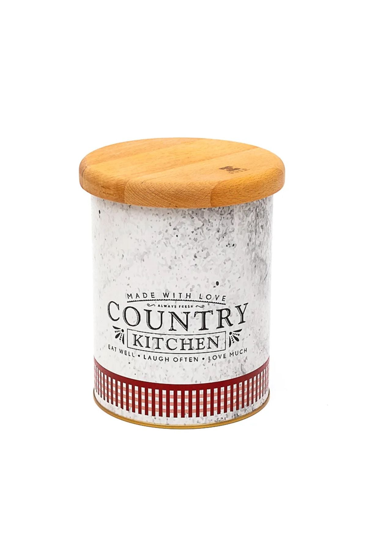 Er228-7o Country Kitchen Desenli Ahşap Kapaklı Yuvarlak Sarımsaklık 14 X 18 Cm