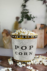 Metal Popcorn Kutusu - Patlamış Mısır Kovası 13.5 Cm, Mosaic Er149-1o